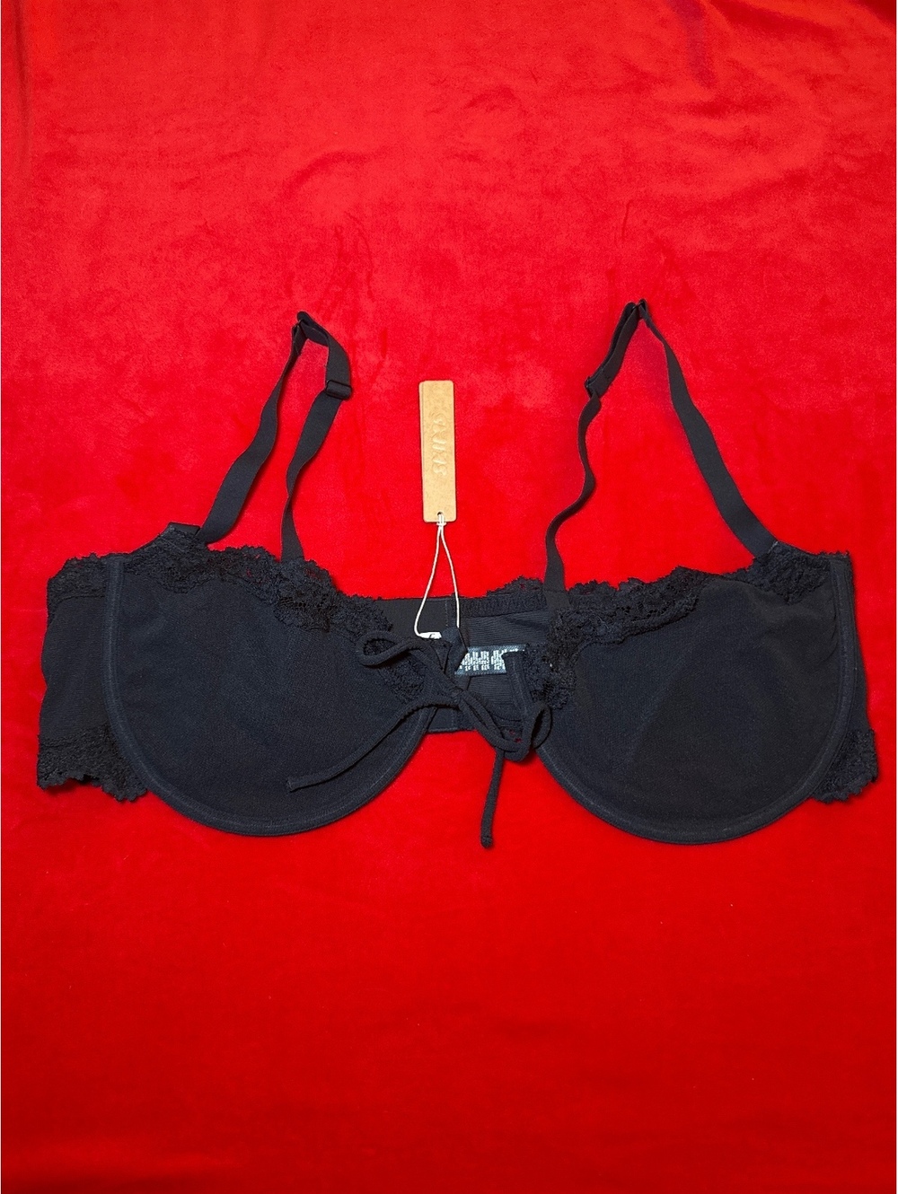 Skims Summer Mesh Lace Balconette Bra Color ONYX Size 44C